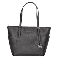 黑五返场：MICHAEL KORS 迈克·科尔斯 Jet Set系列 黑色 Saffiano 皮革拉链顶手提包 30F2STTT8L-001