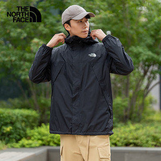 北面（The North Face）单层冲锋衣男户外连帽外套男防水排湿耐磨户外|7QOH JK3/黑色 L/175