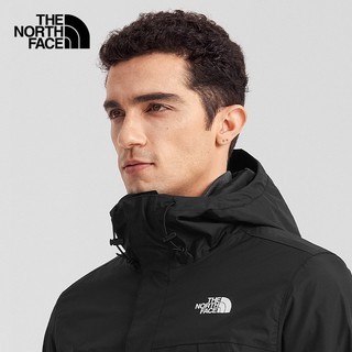 北面（The North Face）单层冲锋衣男户外连帽外套男防水排湿耐磨户外|7QOH JK3/黑色 L/175