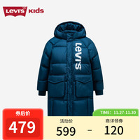 Levi's李维斯童装23冬季儿童长款羽绒服男童保暖外套 深浅水 120/60(6)