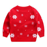 Disney 迪士尼 23年童装毛衣圣诞快乐针织衫双层保暖
