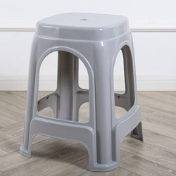 OEING加厚塑料凳子 家用塑料凳客厅餐桌凳子浴室高凳板凳简约胶凳经济 加厚款灰色 高46cm(3张起发)