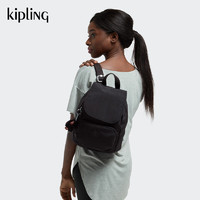 kipling 凯普林 男女款轻便时尚学生书包双肩背包TrueBlack黑色书包生日礼物女