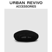 URBAN REVIVO 新款女士配件时尚镂空冷帽AW08BA4N2004 正黑 F