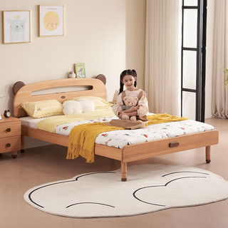 顾家家居（KUKA）儿童床实木青少年单人床儿童家具卧室床 小熊实木床 - 1.35米