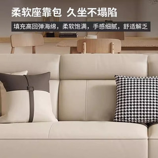 花王科技布客厅沙发现代简约布艺沙发高靠背奶油风869R#大六人位3.8米