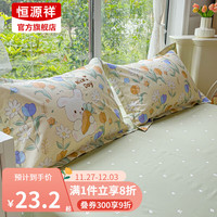 恒源祥枕套纯棉100%棉印花信封式枕头套全棉枕芯套一对装 觅可可 48*74cm（单只装）