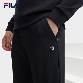 FILA 斐乐男士针织长裤时尚基础简约直口休闲裤 传奇蓝-NV 170/80A/M