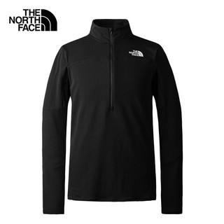 北面（The North Face）长袖T恤男户外休闲吸湿透气保暖简约百搭83S8 JK3/黑色 S165/84