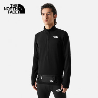 北面（The North Face）长袖T恤男户外休闲吸湿透气保暖简约百搭83S8 JK3/黑色 S165/84