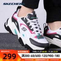 斯凯奇（Skechers）女鞋子 老爹鞋厚底运动休闲鞋潮流时尚二代机甲鞋 WGPK-白色/粉色 37.5