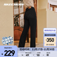 斯凯奇（Skechers）雅钻系列女子梭织长裤L323W055 碳黑/0018 2XL