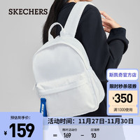 斯凯奇（Skechers）男女同款双肩背包潮流书包休闲旅行背包L323U160 棉花糖白/0074 均码