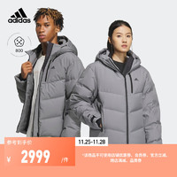 adidas 阿迪达斯 轻运动男女冬季800蓬运动连帽保暖鹅绒羽绒服 灰色 A/L