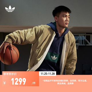 adidas 阿迪达斯 三叶草男女冬季双面穿运动保暖夹克外套 绿/汉玉白 A/L