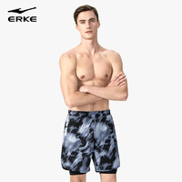 鸿星尔克（ERKE）泳裤男士防尴尬双层大码五分游泳裤 沙滩泡温泉裤游泳装备