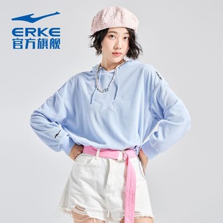 ERKE 鸿星尔克 暖意浓浓鸿星尔克初秋卫衣女2023年新短款个性潮流套头女卫衣带帽