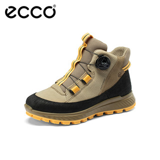 爱步（ECCO）儿童靴子 冬季防滑高帮女童皮鞋 突破761992 豆蔻棕/黑色76199260815 33码
