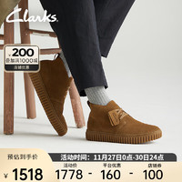 Clarks其乐街头系列沙漠靴男鞋时尚复古潮流高帮饼干鞋 浅棕色 261734667 40