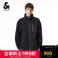 杰克·琼斯（JACK&JONES）23冬季男商务休闲廓形立领保暖摇粒绒夹克外套男款223409020 铁蓝灰S40 180/100A/L