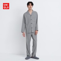 UNIQLO 优衣库 男装 法兰绒睡衣(长袖 起居服套装2023秋冬新款) 464827