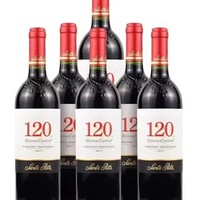 圣丽塔 智利原瓶进口 中央山谷产区 120赤霞珠干红葡萄酒 750ml*6瓶 整箱装