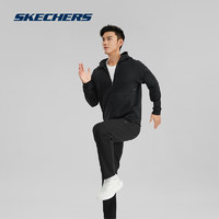 SKECHERS 斯凯奇 2023冬新品男款针织连帽运动外套拉链上衣纯色简约