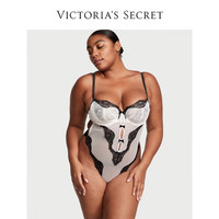 维多利亚的秘密 性感网面蕾丝无衬垫无钢圈连体衣 34Y5椰果白 11229845 XS