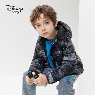 迪士尼（Disney）童装儿童轻薄羽绒服春夏洋气男童女童卡通连帽外套 蜘蛛侠漫画涂鸦 110cm