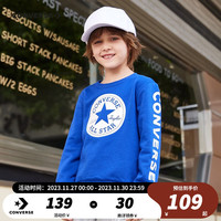 匡威（Converse） 匡威童装男童卫衣春秋儿童圆领套头上衣打底衫 冲浪蓝(保暖加绒) 140(S)