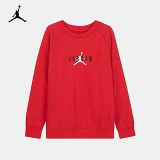 Nike Air Jordan 耐克童装男童卫衣春秋圆领套头卫衣男孩上衣 杰斯特红 110S(4T)