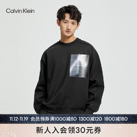 Calvin Klein  Jeans男女中性简约运动风经典字母舒适针织休闲卫衣随心选 J320555-BEH-黑色 L  （150-170斤）