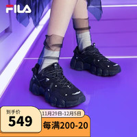 FILA 斐乐猫爪女鞋 2023老爹鞋复古时尚轻便运动鞋休闲鞋 【猫爪三代】黑-BK 38.5