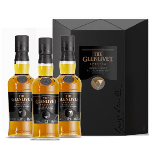 格兰威特 Glenlivet）进口洋酒密谱单一麦芽苏格兰威士忌200*3限量礼盒装