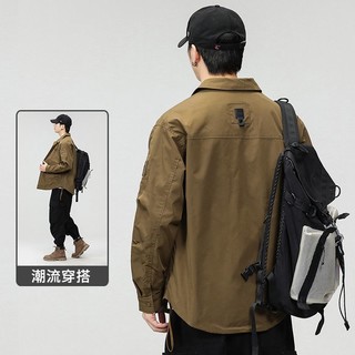 Jeanswest/真维斯美式防风外套男秋冬季百搭工装夹克男潮流上衣服