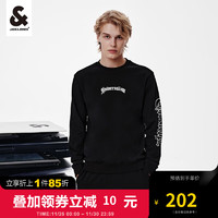 杰克·琼斯（JACK&JONES）秋季男装潮流常规版圆领字母胶印上衣运动卫衣长袖打底衫男士 黑色-E41 170/92A/S