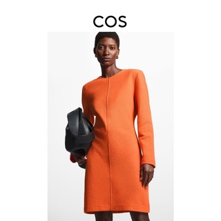COS女装 标准版型圆领羊毛混纺收腰连衣裙1123462001M