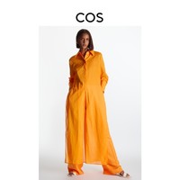 COS女装 宽松版型直筒开衩薄纱罩衫橙色夏季1055162003M