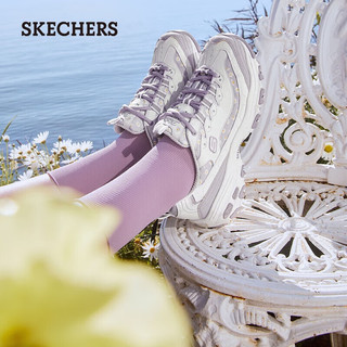 SKECHERS 斯凯奇 fafa熊猫鞋老爹鞋子女增高休闲运动鞋秋季896180花仙紫/WLV37