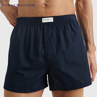 TOMMY HILFIGER23男装三条装纯棉舒适透气松紧腰四角裤平角内裤UM0UM02847 天蓝色/深蓝色/蓝色条纹0XT M