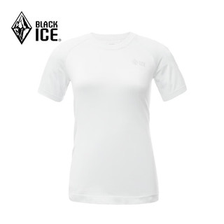 黑冰女款骑行跑步紧身衣 户外运动排汗T恤 高弹透气短袖 清3 白色 L
