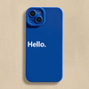 【高级质感】Hello英文 苹果6-14系列手机壳 蓝色 iPhone 13
