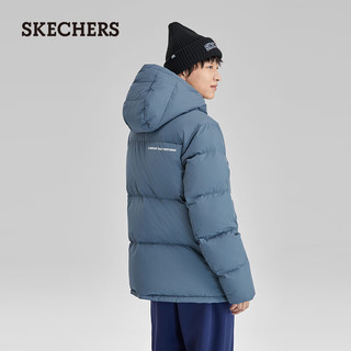 斯凯奇（Skechers）2023通勤时尚舒适羽绒服男保暖防寒轻薄休闲外套 影子灰/0167 S