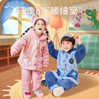 柠檬宝宝 冬季儿童家居服套装男女童加绒加厚保暖睡衣可爱卡通造型