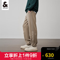 杰克·琼斯（JACK&JONES）冬季字母刺绣装饰宽松束脚休闲裤子男装 卡其色E11 175/80A/MR