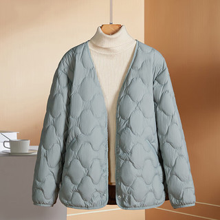 雅鹿内胆短款内搭轻薄款服女冬季保暖外套亲子装 灰蓝 120