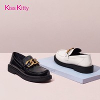 Kiss Kitty kisskitty女鞋商场春夏季方头厚底增高一脚蹬四季外穿JK制服鞋