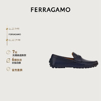 菲拉格慕 Ferragamo）男士蓝色Gancini扣饰开车鞋 0762657_3E _ 80