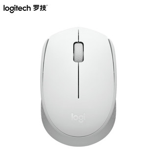 logitech 罗技 M172鼠标 无线鼠标 办公鼠标 左右手适用 双侧防滑纹理 带无线2.4G接收器 珍珠白