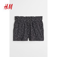 HM童装女童裤子夏季柔软纯棉舒适缩褶松紧腰波点短裤1080899
